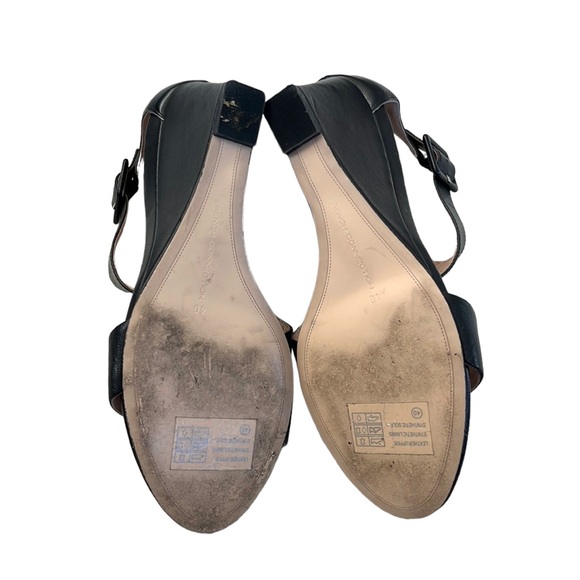 French Connection Leather Unice Wedge Sandals - Picture 8 of 10